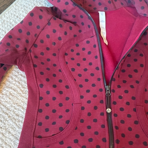 Lululemon Red Burgundy Polka Dot Hoodie - Picture 3 of 4